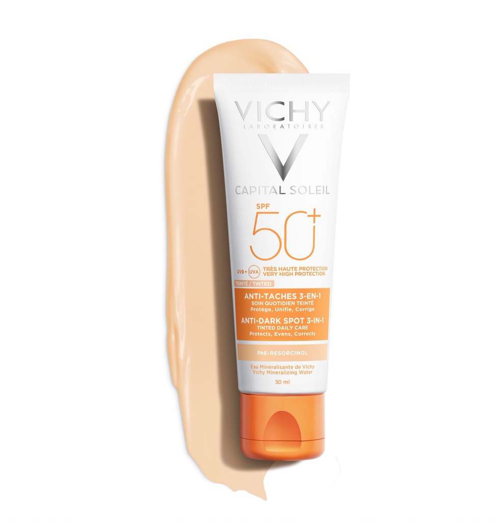 VICHY IDEAL SOLEIL CREME TEINTE ANTI-TACHES 3 EN 1 SPF50+ 50ML