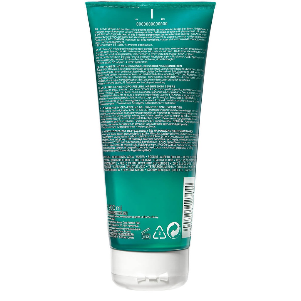 LA ROCHE POSAY EFFACLAR GEL PURIFIANT MICRO-PEELING 200ML