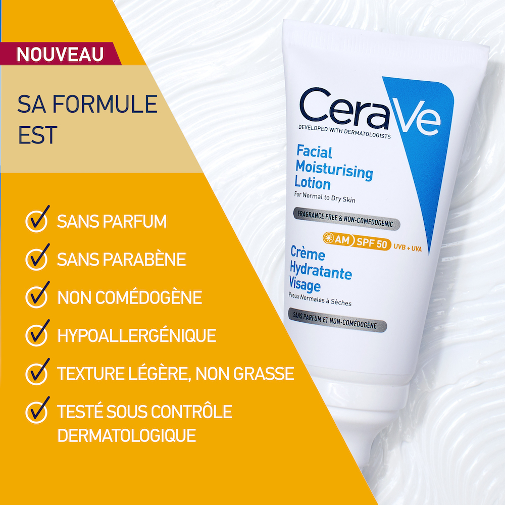 CERAVE CREME HYDRATANTE VISAGE SPF50 52ML