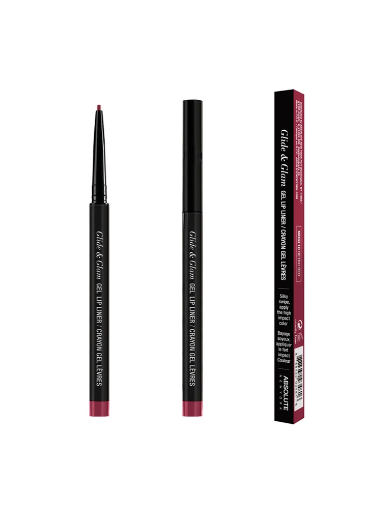 ABSOLUTE NY GLIDE & GLAM GEL LIP LINER - RETRO RED MDGL10