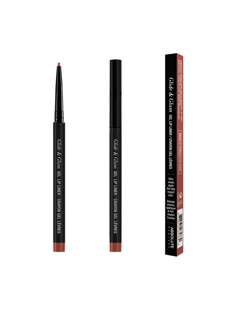 ABSOLUTE NY GLIDE & GLAM GEL LIP LINER - TERRACOTTA NUDE MDGL12