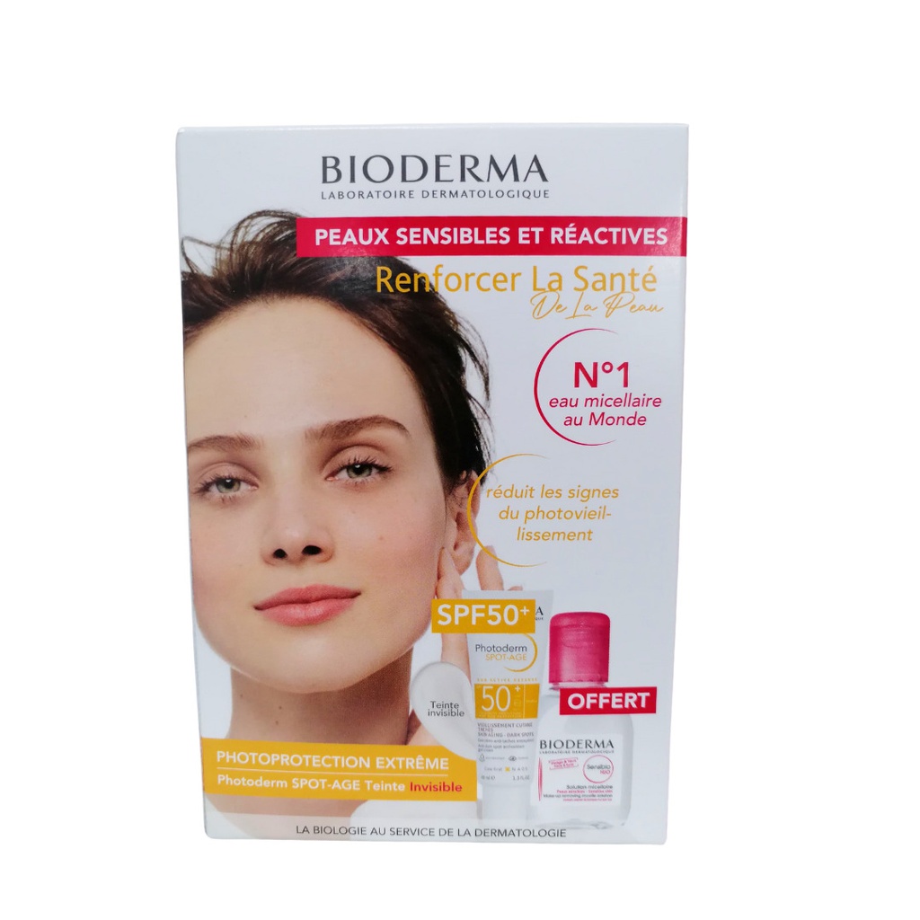 BIODERMA PACK PHOTODERM SPOT AGE SPF50+ INVISIBLE 40ML + SENSIBIO H2O 100ML OFFERT