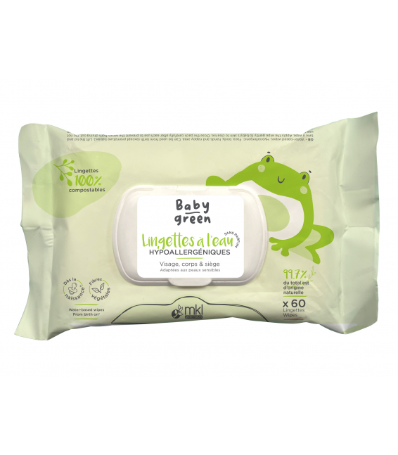 MKL BABY GREEN LINGETTES A L'EAU BIO 60U