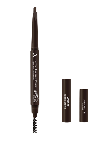 ABSOLUTE NY PERFECT EYEBROW PENCIL HARD FORMULA - BLACK BROWN MEBP02