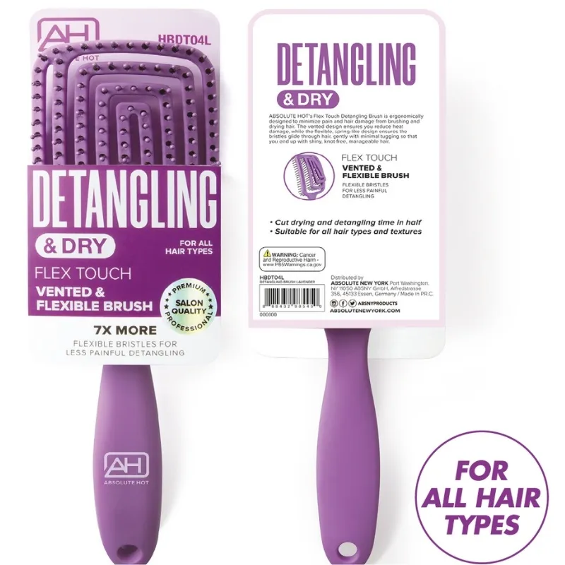 ABSOLUTE NY AH DETANGLING BRUSH LAVENDER HBDT04L