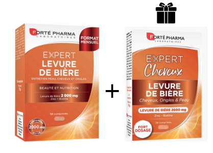 FORTE PHARMA PACK EXPERT CHEVEUX LEVURE DE BIERE 2000MG - 56 COMPRIMES + 28 COMPRIMES OFFERTS 