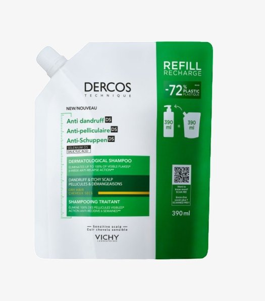VICHY DERCOS ANTI-PELLICULAIRE - SECS RECHARGE 390ML 