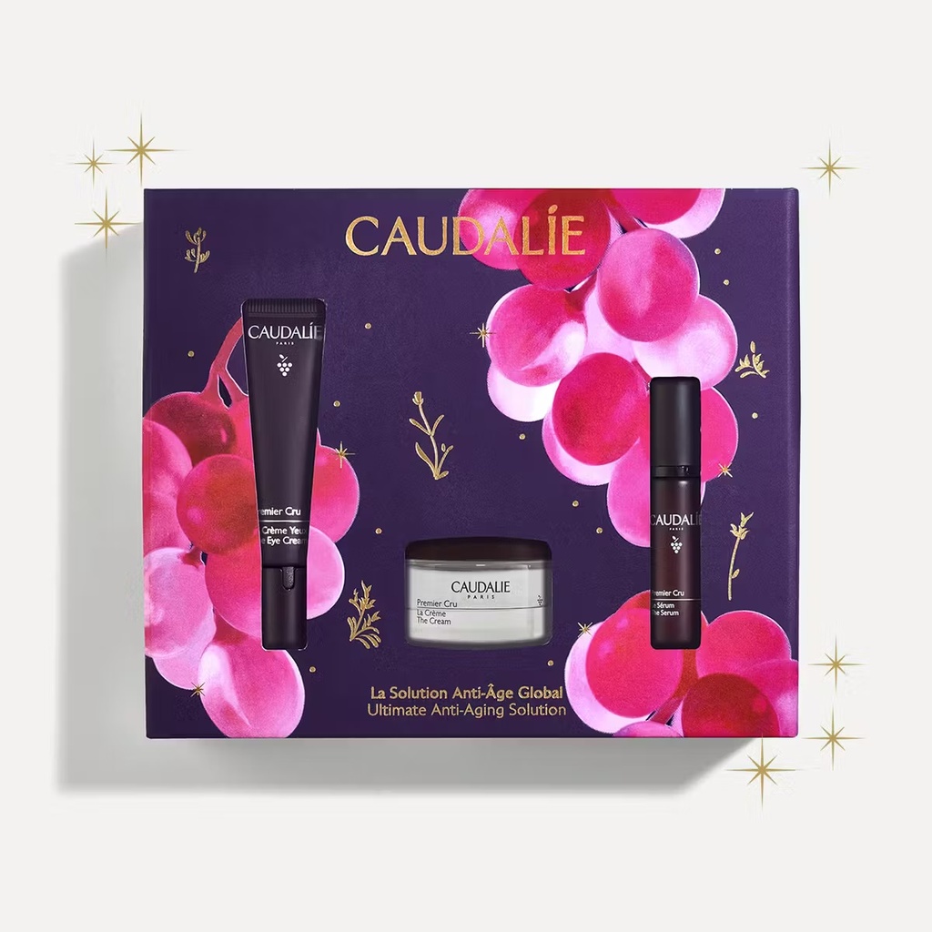 CAUDALIE COFFRET LA SOLUTION ANTI-AGE GLOBAL - PREMIER CRU CREME YEUX, CREME & SERUM