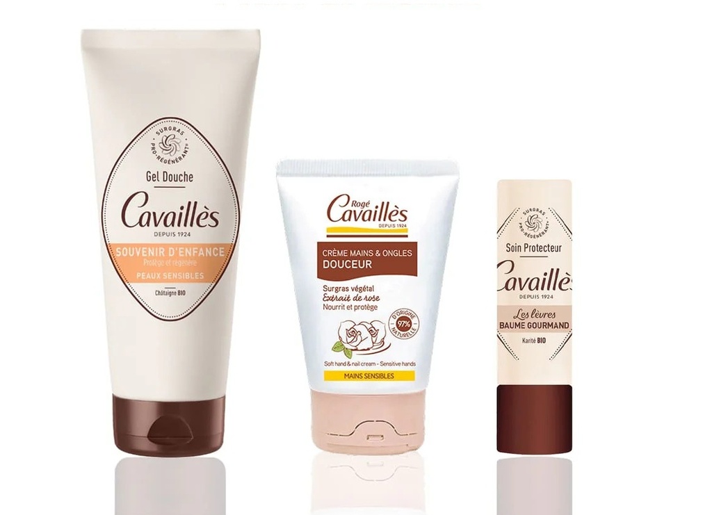ROGE CAVAILLES PACK GEL DOUCHE + BEURRE FONDANT + CREME MAINS DOUCEUR