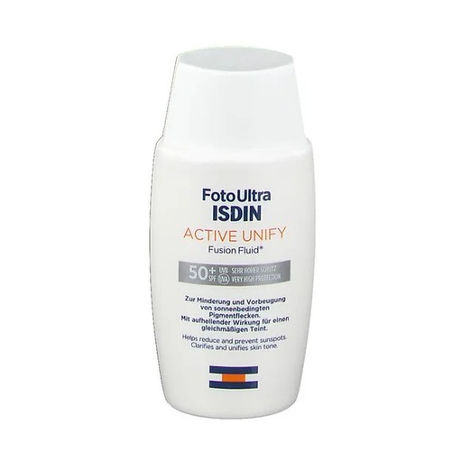 [8429420093577] ISDIN SOLAIRE FOTO ULTRA ACTIVE UNIFY FUSION FLUID INVISIBLE SPF50 50ML