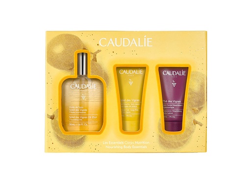 CAUDALIE COFFRET LES ESSENTIELS NUTRITION CORPS NUTRITION - HUILE, GEL DOUCHE & SOIN CORPS