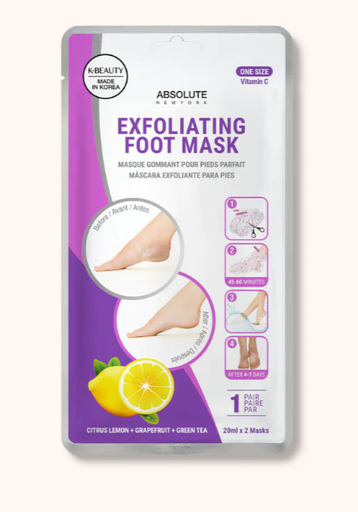 [888432942927] ABSOLUTE NY EXFOLIATING FOOT MASK - LEMON A612