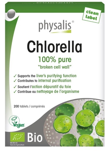 [5412360013401] PHYSALIS CHLORELLA 100% - 200 COMPRIMES