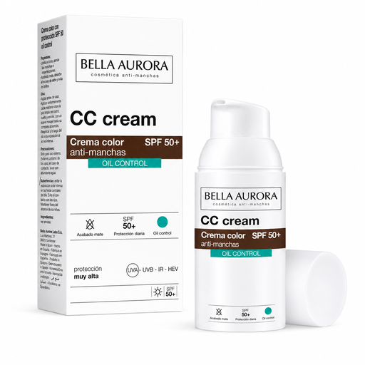 BELLA AURORA CC CREME ANTI-TACHES OIL CONTROL SPF50+ TEINTE 30ML