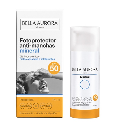 BELLA AURORA PHOTOPROTECTEUR ANTI-TACHES MINERAL SPF50+ 50ML 