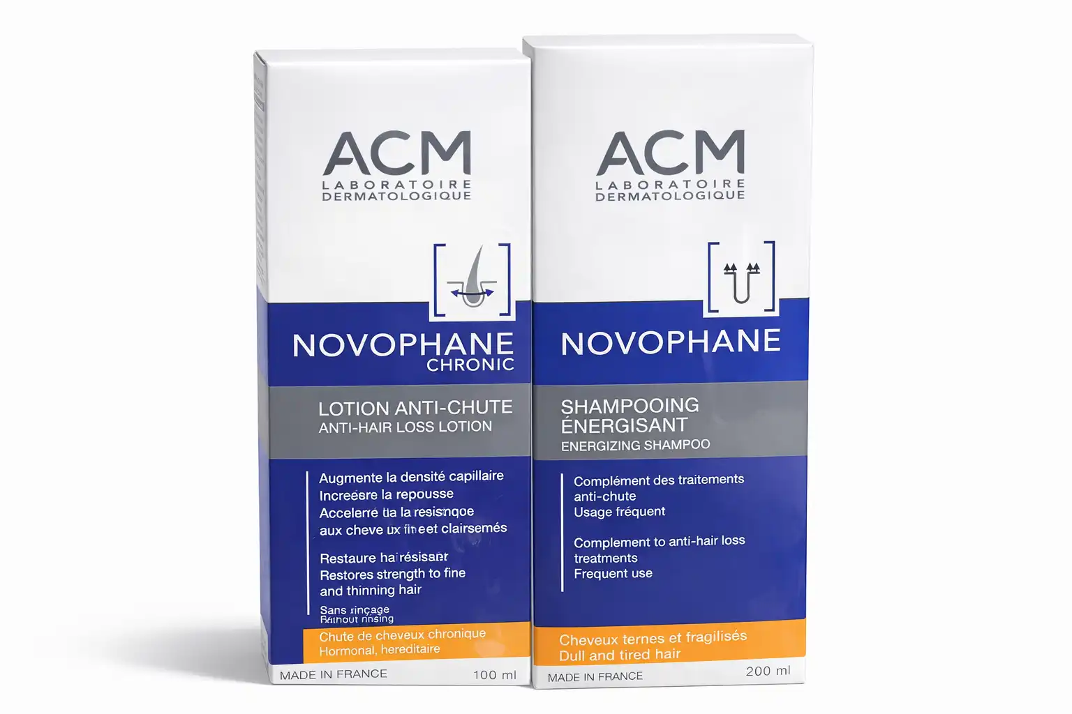 ACM NOVOPHANE LOTION ANTI-CHUTE CHRONIC 100ML + SHAMPOOING ENERGISANT 200ML OFFERT 