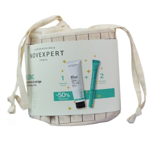 NOVEXPERT TROUSSE GELEE MOUSSANTE PEAU NETTE TRIO ZINC + STOP BOUTON 
