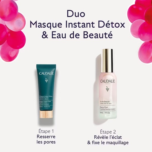 CAUDALIE COFFRET DUO - EAU DE BEAUTE & MASQUE INSTANT DETOX