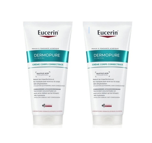 EUCERIN PACK DERMOPURE CLINICAL CREME CORPS CORRECTRICE 2*200ML