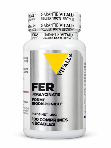 [3700195661334] VITALL+ FER BISGLYCINATE - 100 COMPRIMES