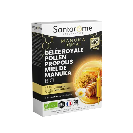 [3455540003689] SANTAROME GELEE ROYALE POLLEN PROPOLIS MIEL DE MANUKA BIO - 20*10ML