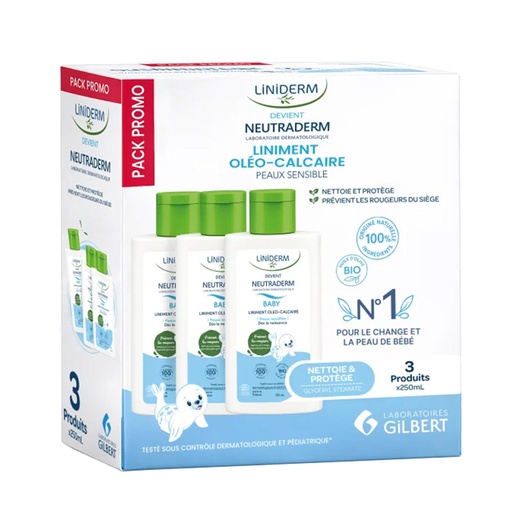 [20000145855462] GILBERT PACK LINIDERM LINIMENT OLEO-CALCAIRE 3*250ML 