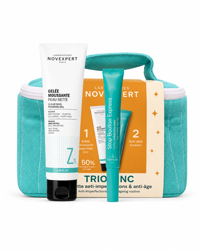 [3661467000025] NOVEXPERT TROUSSE TRIO ZINC GELEE NETTOYANTE + STOP BOUTON  