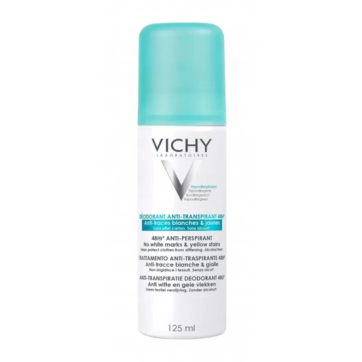 [3337871324582] VICHY DEODORANT 48H ANTI-TRACES BLANCHES & JAUNES AEROSOL 125ML
