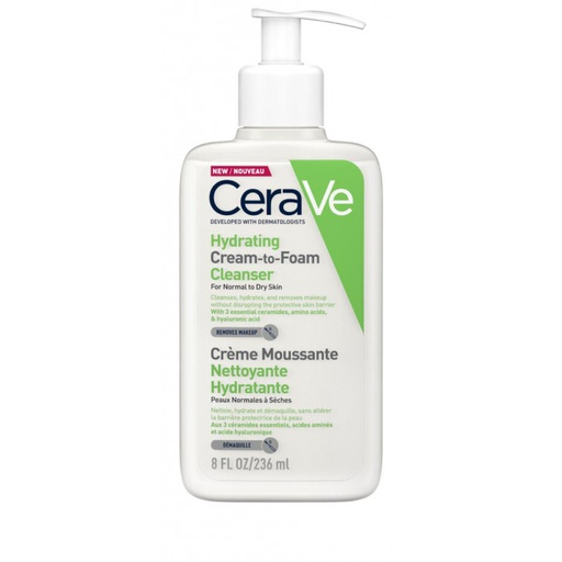 [3337875743563] CERAVE CREME MOUSSANTE NETTOYANTE HYDRATANTE 236ML